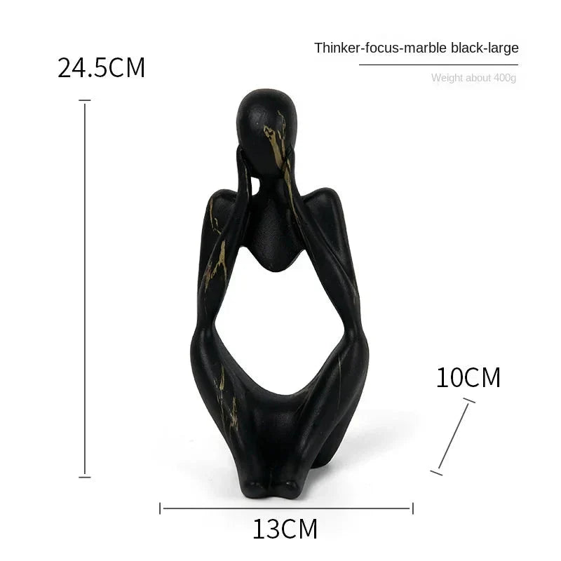 Wearclo | Abstract Thinker Sculpture | Handmade Resin Table Decoration