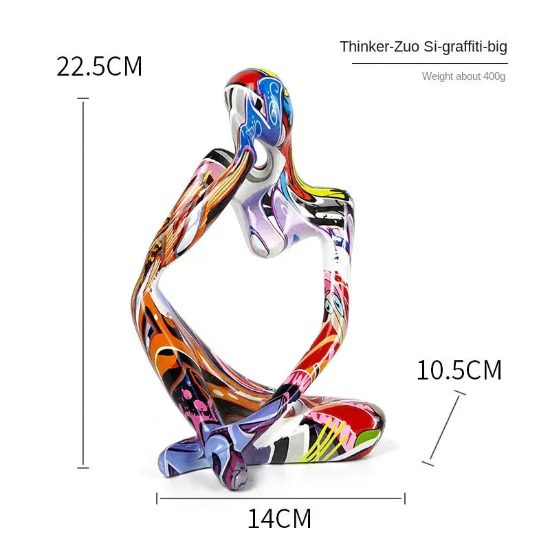 Wearclo | Abstract Thinker Sculpture | Handmade Resin Table Decoration