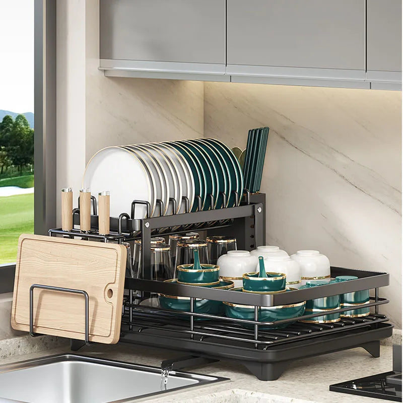 Wearclo | Adjustable Dish Drying Rack - Extendable Kitchen Draining