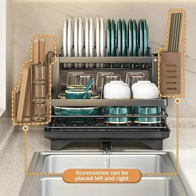 Wearclo | Adjustable Dish Drying Rack - Extendable Kitchen Draining