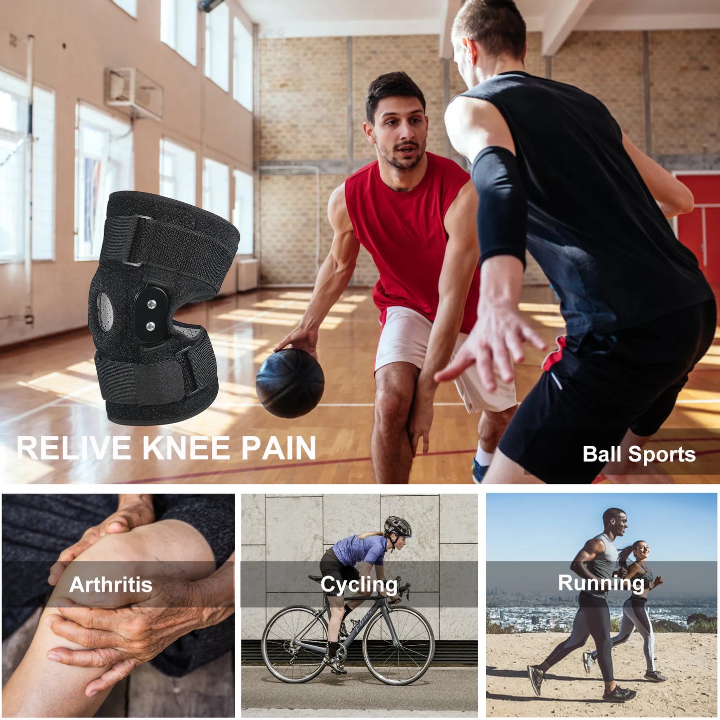 Wearclo | Adjustable Hinged Knee Brace for Support & Pain Relief