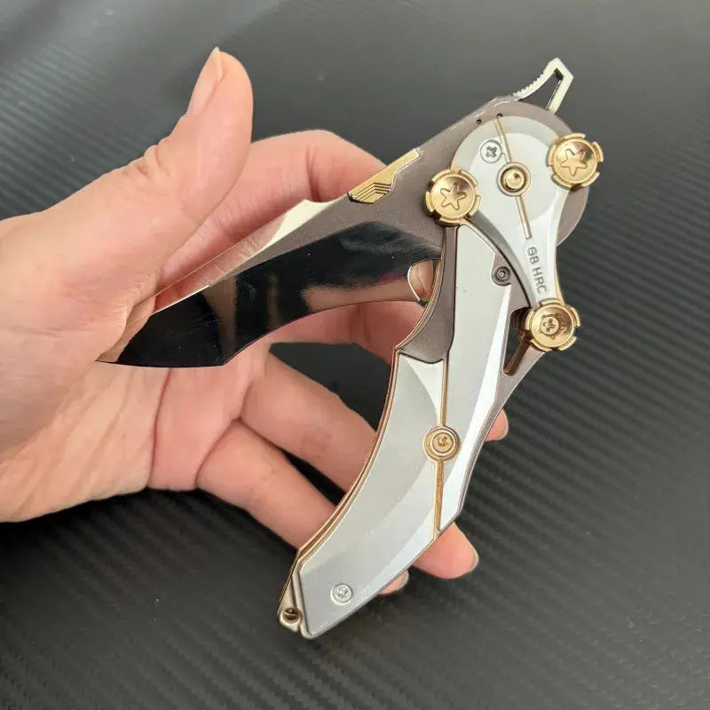 Wearclo | All-Metal Folding Knife | 8Cr13Mov Steel Blade, Compact EDC Tool