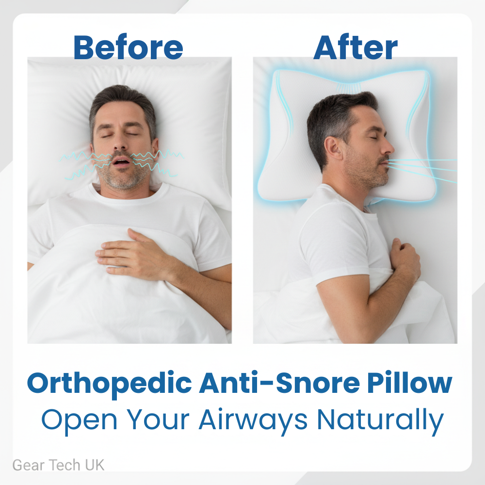 Wearclo | Anti-Snore Pillow | Ergonomic Neck and Head Support | White