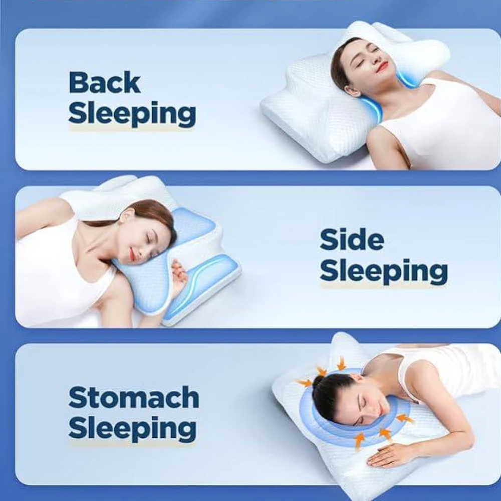 Wearclo | Anti-Snore Pillow | Ergonomic Neck and Head Support | White