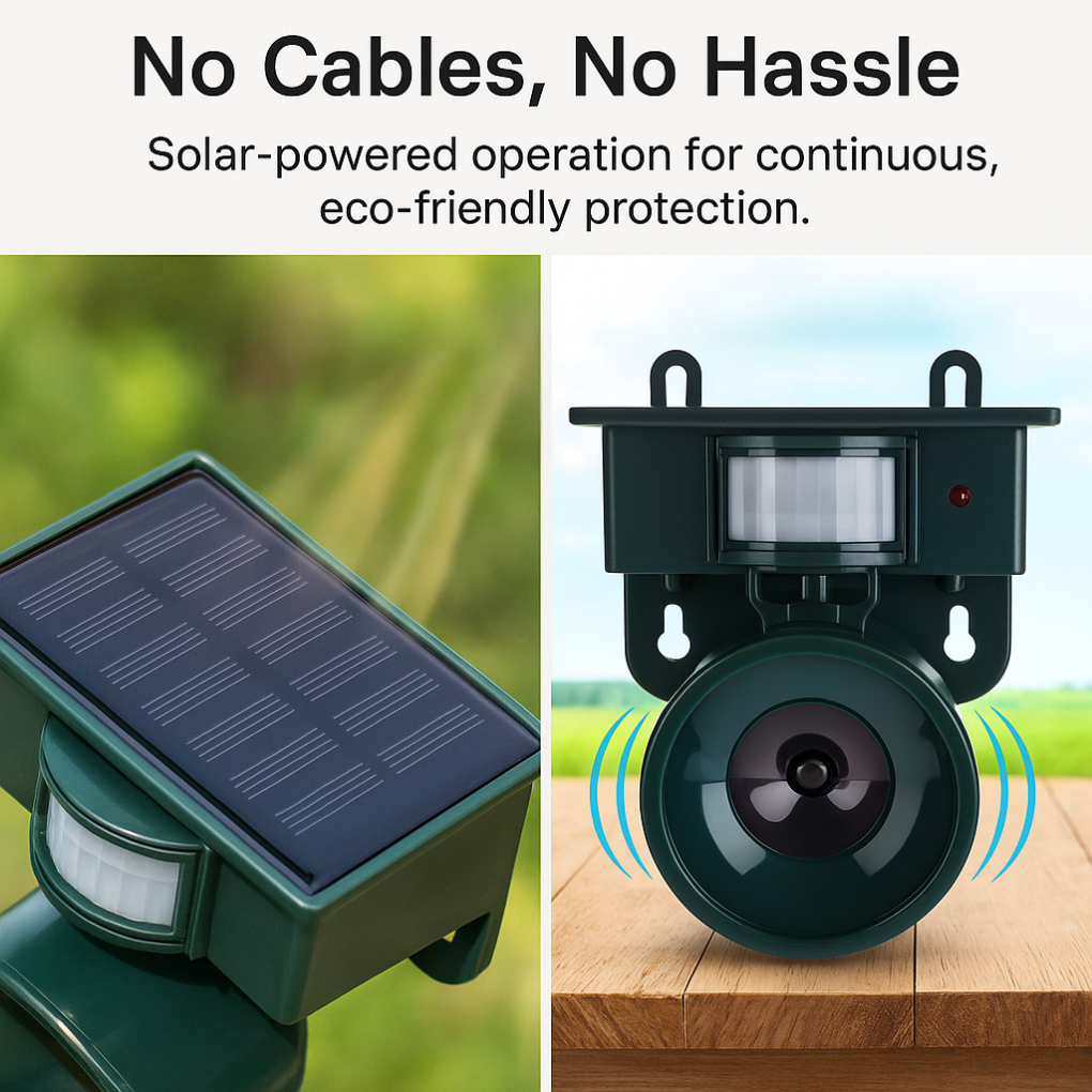 Wearclo | Bird Repeller with Motion Sensor Ultrasonic Solar Energy