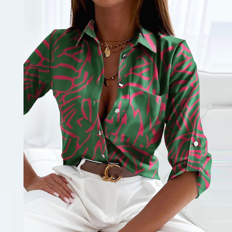 Wearclo Blouse with Lapel Collar