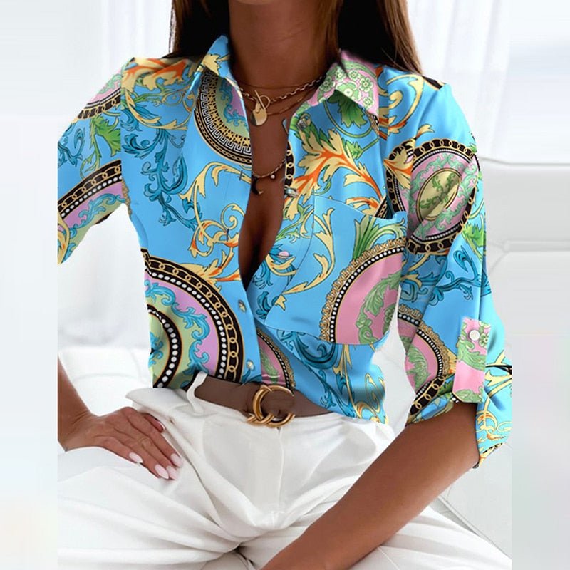 Wearclo Blouse with Lapel Collar