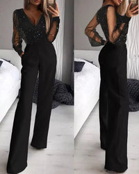 Wearclo | Sophisticated Wide-Leg Trouser Jumpsuit