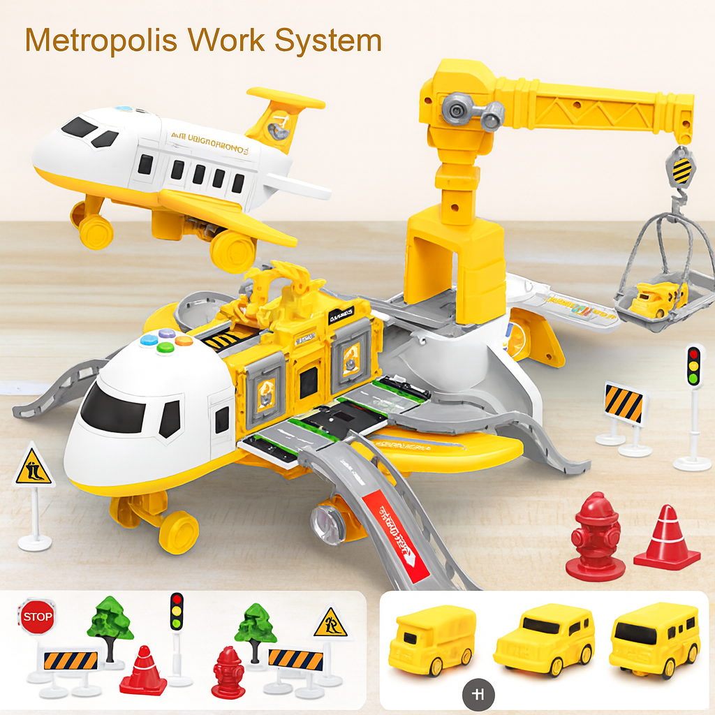 Wearclo | Children's Airplane Toy with Storage and Play Set