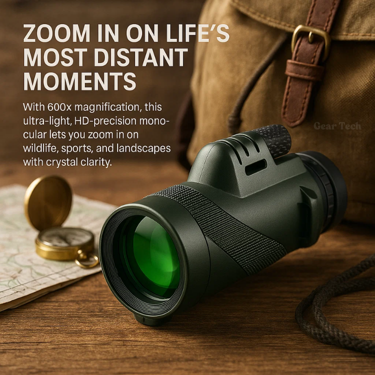 Wearclo | Compact 600x Ultra-Zoom Monocular | HD Lens, Lightweight & Perfect for Hiking, Birdwatching, and Sports Events