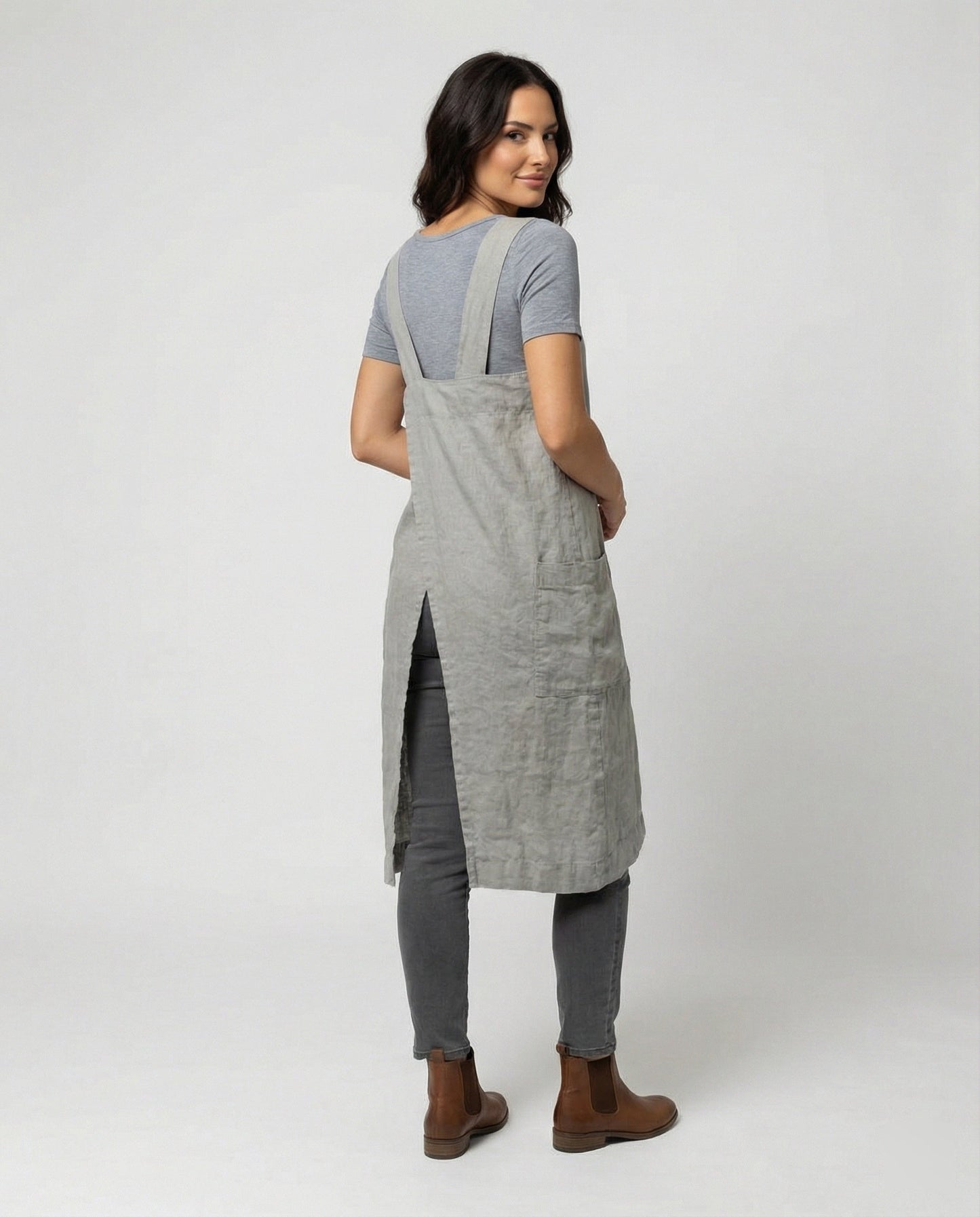Wearclo | Cotton Apron Dress with Pockets