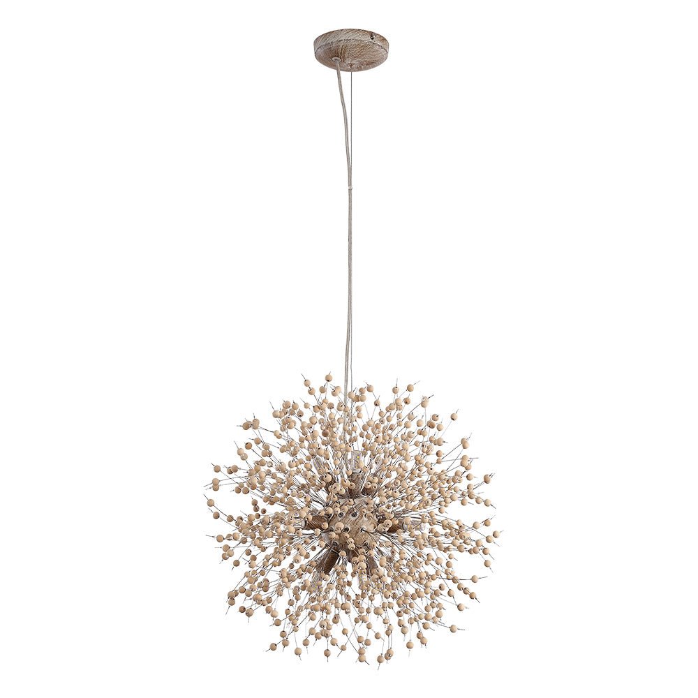 Wearclo | Dandelion Pendant Light with Wooden Beads | Firework Starburst Design