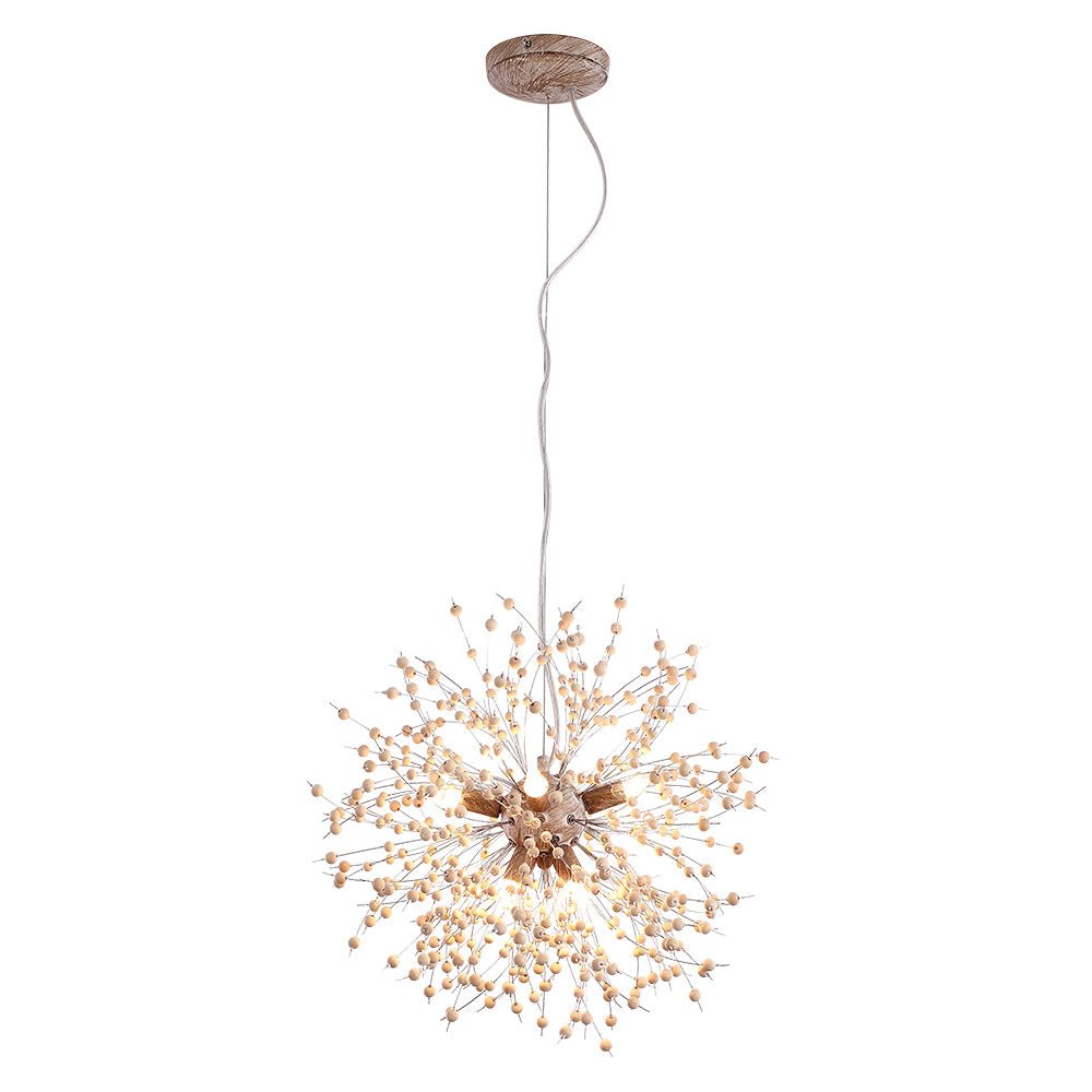 Wearclo | Dandelion Pendant Light with Wooden Beads | Firework Starburst Design