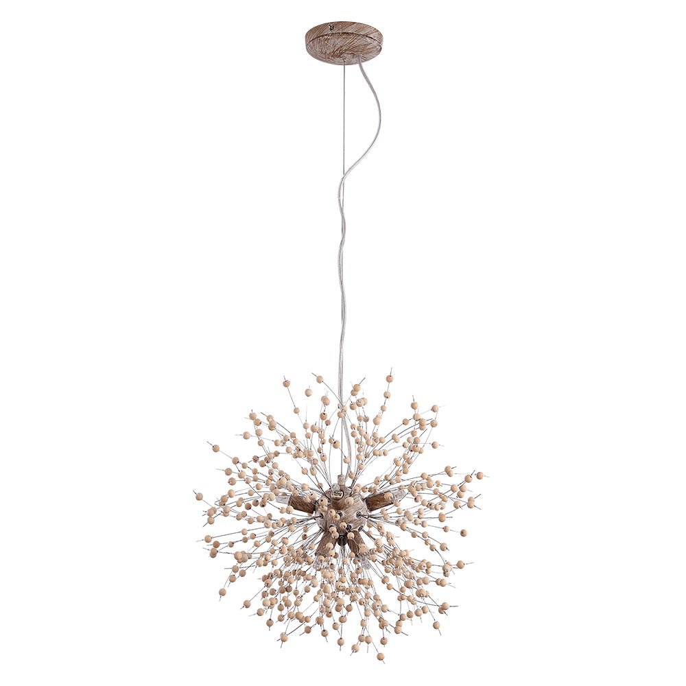Wearclo | Dandelion Pendant Light with Wooden Beads | Firework Starburst Design