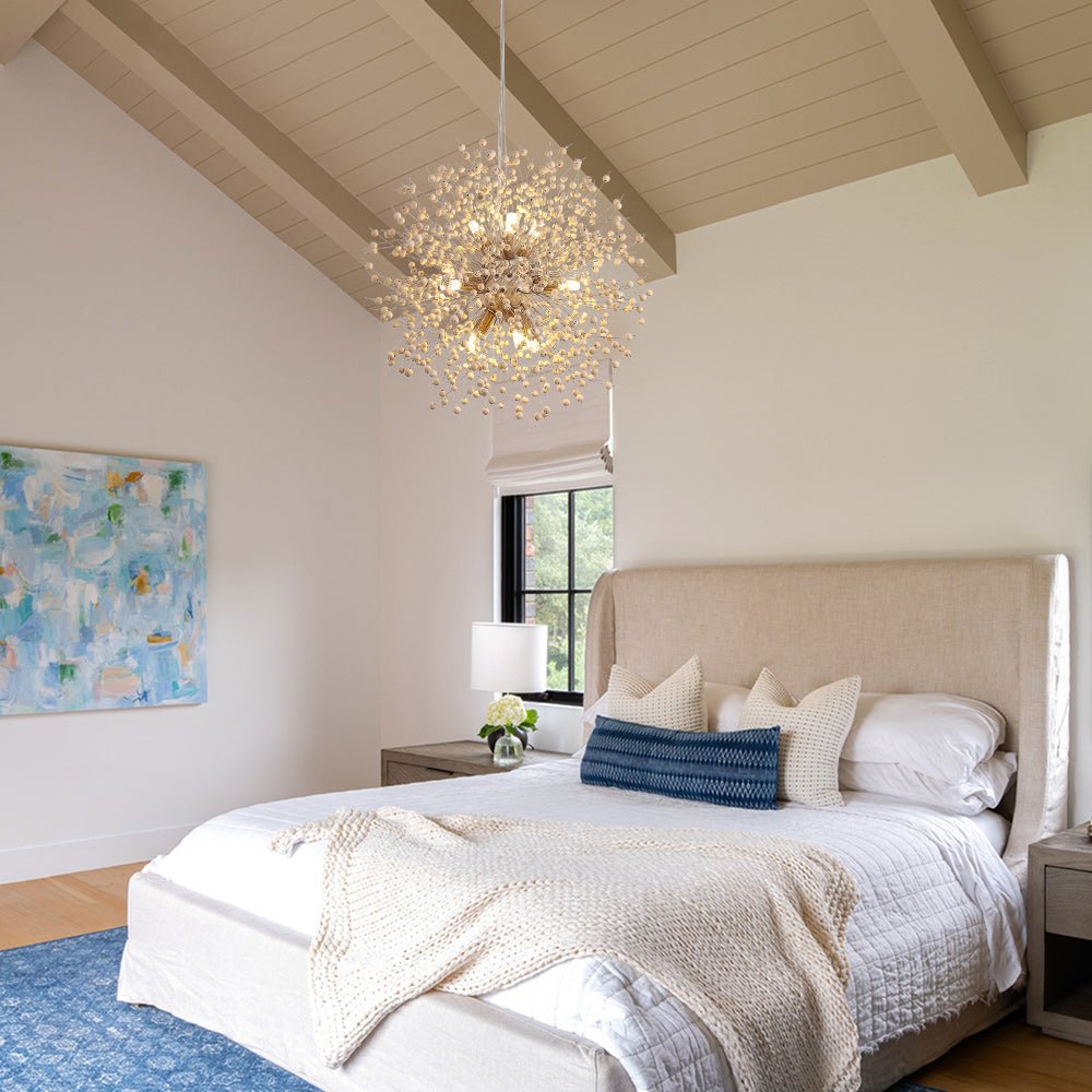 Wearclo | Dandelion Pendant Light with Wooden Beads | Firework Starburst Design