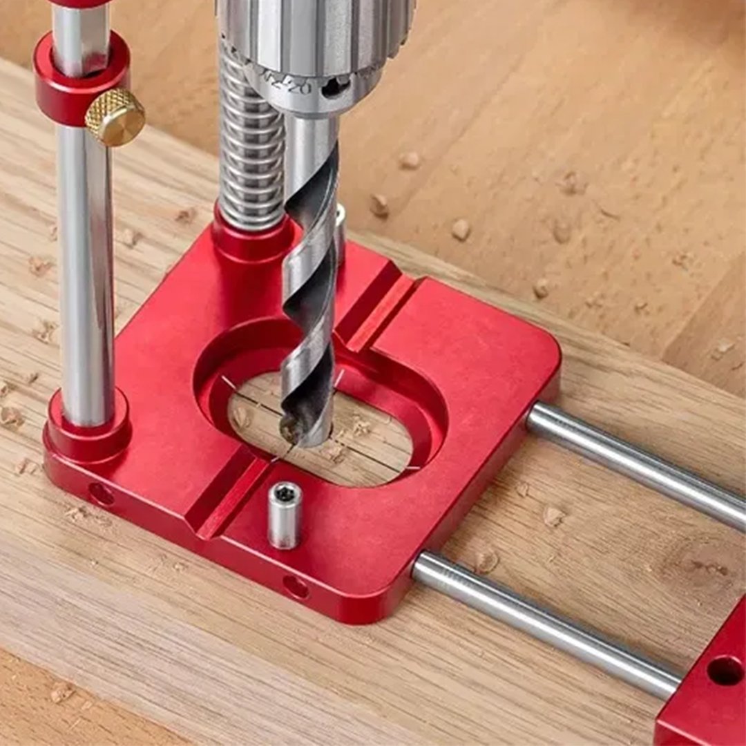 Wearclo | Drill Press Guide for Handheld Drills - Portable & Adjustable Woodworking Jig