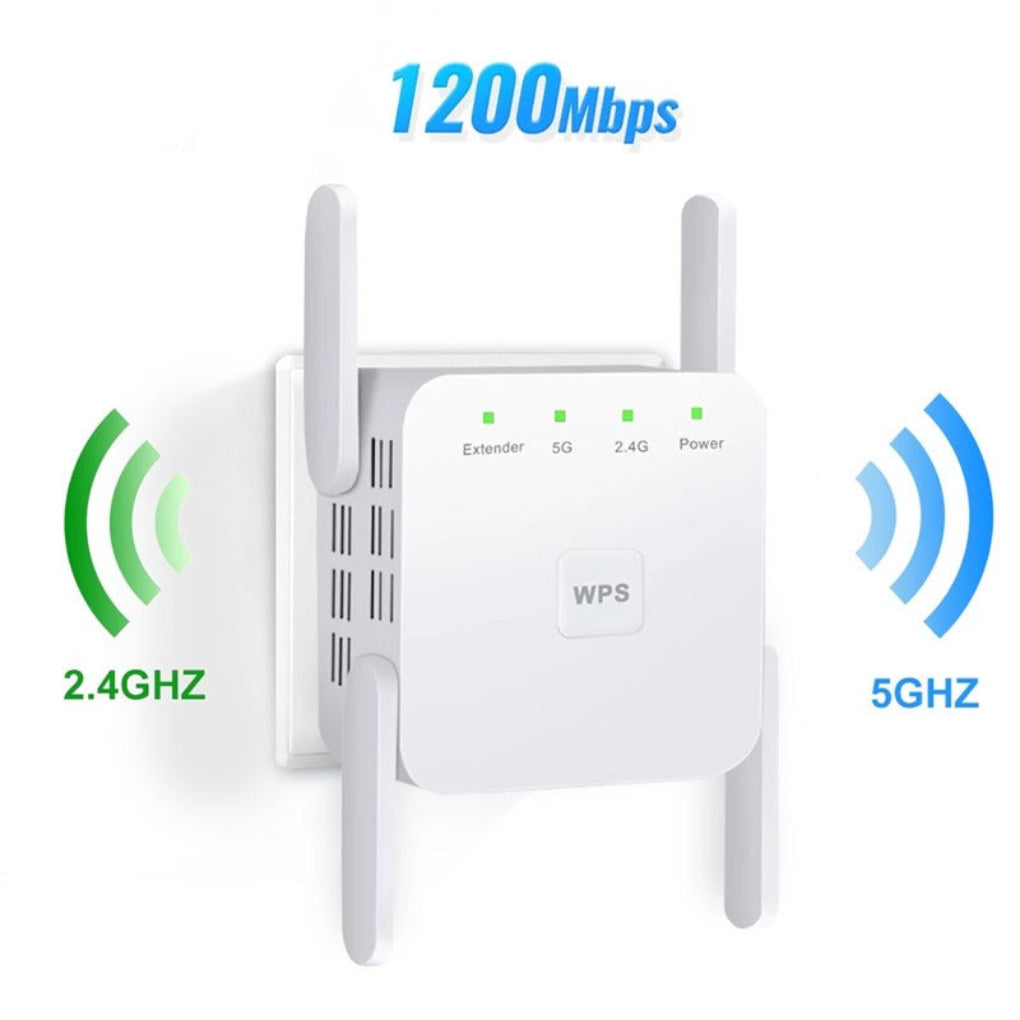 Wearclo | Dual Band WiFi Extender 1200Mbps Signal Booster