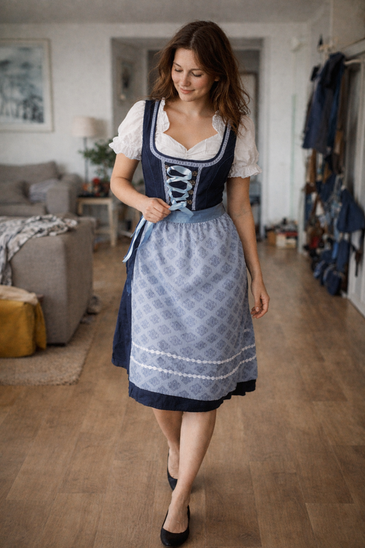Wearclo | Elegant Dirndl Dress for Women with Apron