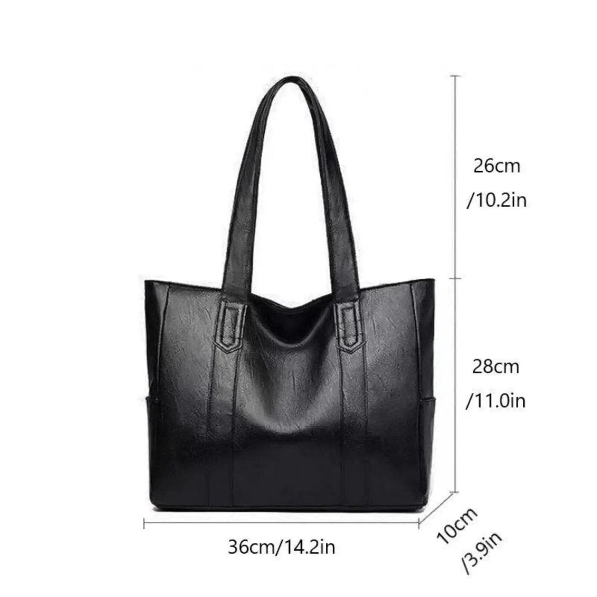 Wearclo | Elegant leather shoulder bag with a retro touch and smooth surface