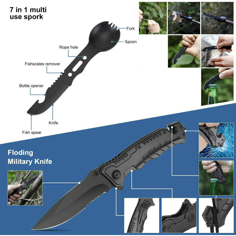 Wearclo | Emergency Survival Kit Equipment | Hiking, Camping, SOS Tools