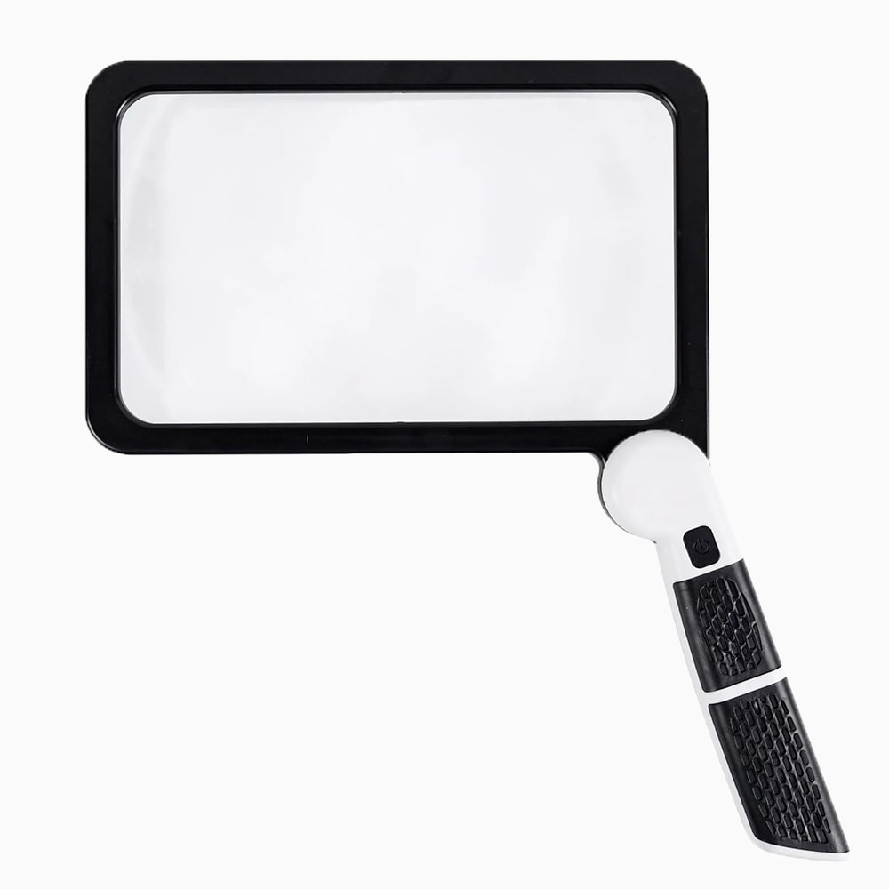 Wearclo | Full-Page Handheld Magnifying Glass – 5X Magnification, LED Lighted Magnifier with 3 Modes, Ideal for Reading Books and Seniors