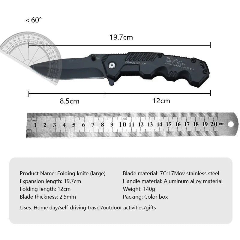 Wearclo | High Hardness Tactical Survival Knife - Outdoor Self-Defense EDC Tool for Camping & Hunting