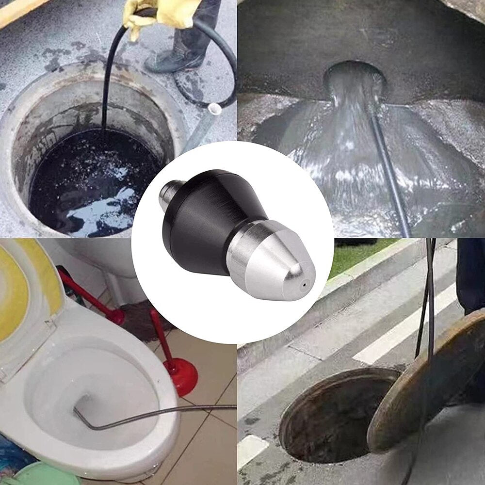 Wearclo | High-Pressure Drain Jetting Nozzle – Stainless Steel Sewer Cleaning Sprayer for Fast Pipe Unblocking