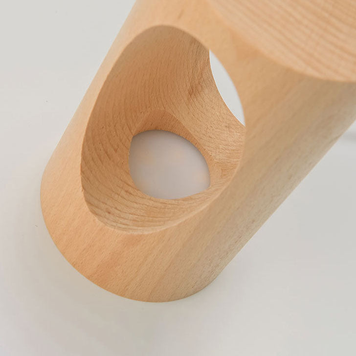 Wearclo | Japanese Solid Wood Rectangular Column LED Night Lamp USB Table Lamp