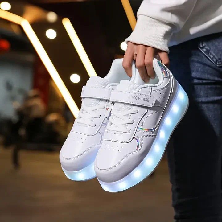 Wearclo | Kids Roller Sneakers with Light-Up Soles