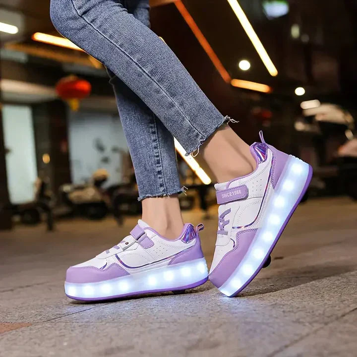 Wearclo | Kids Roller Sneakers with Light-Up Soles