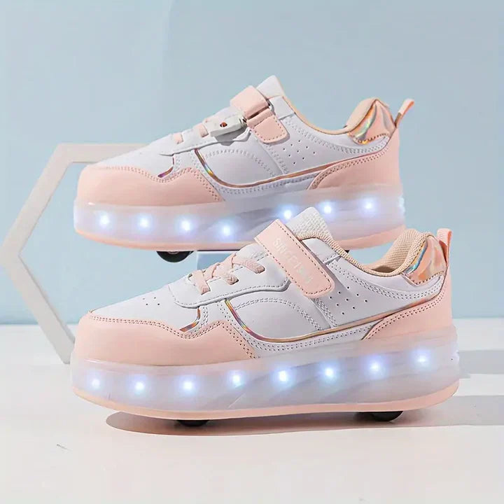 Wearclo | Kids Roller Sneakers with Light-Up Soles