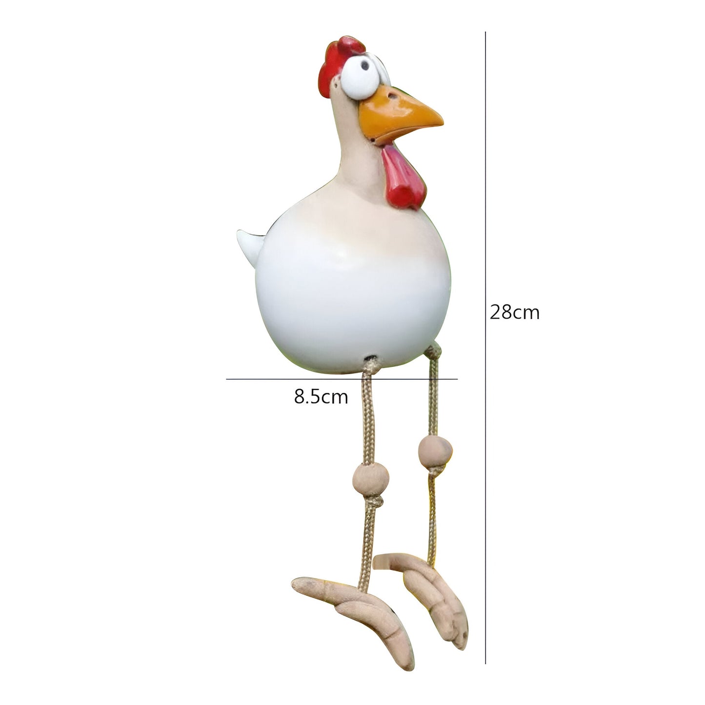 Wearclo | Large-Eyed Chicken Statue - Weatherproof Resin Craft - Rooster Garden Statue