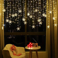 Wearclo | LED Curtain Light String with Snowflake | Indoor & Outdoor