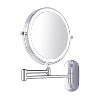 Wearclo LED Magnifying Mirror | Rechargeable | Cosmetics & Bathroom | Chrome Silver