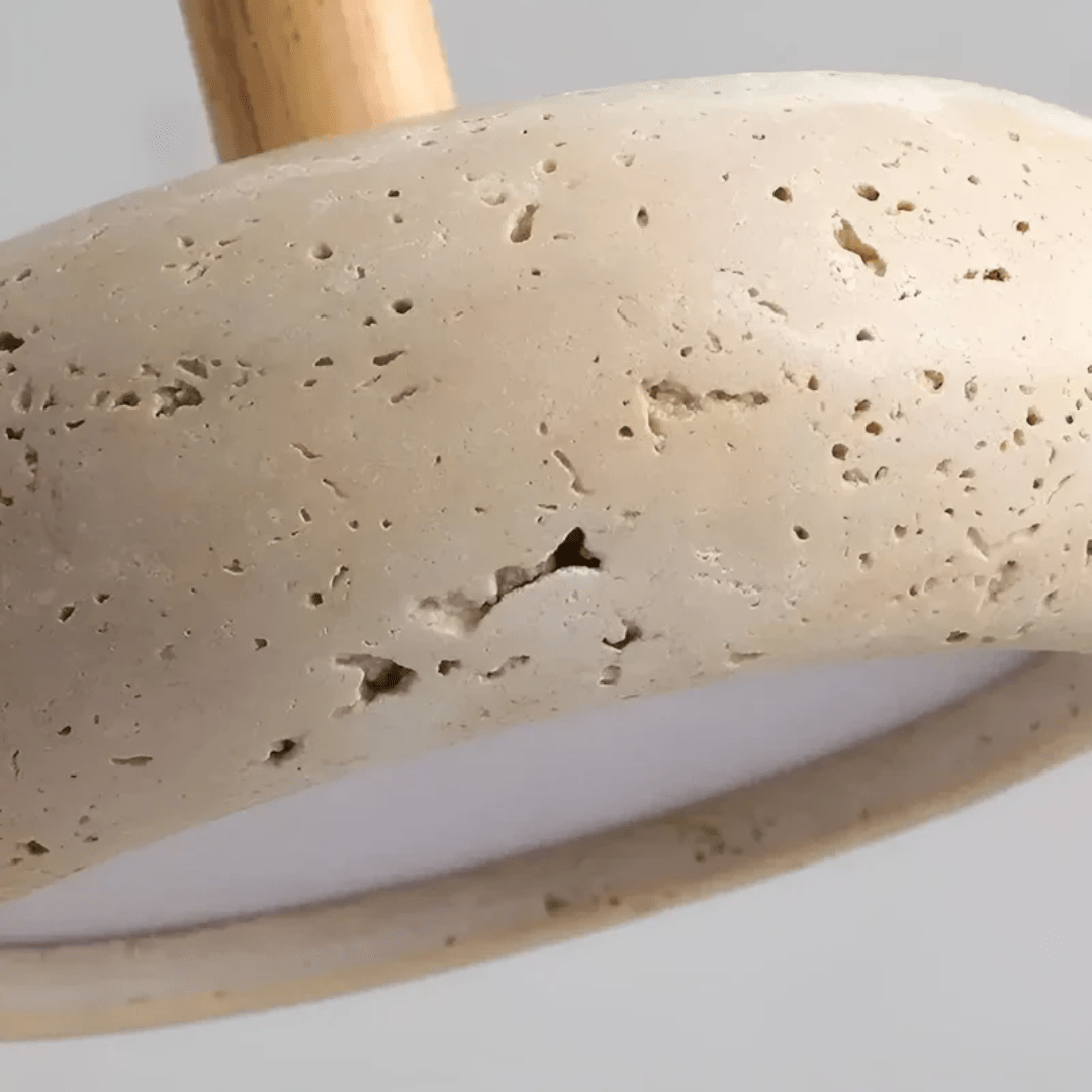 Wearclo | LED Retro Ceiling Light made of Wood & Stone for a Calming Atmosphere