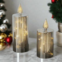 Wearclo | Set of 2 Starry Light Glass LED Candles