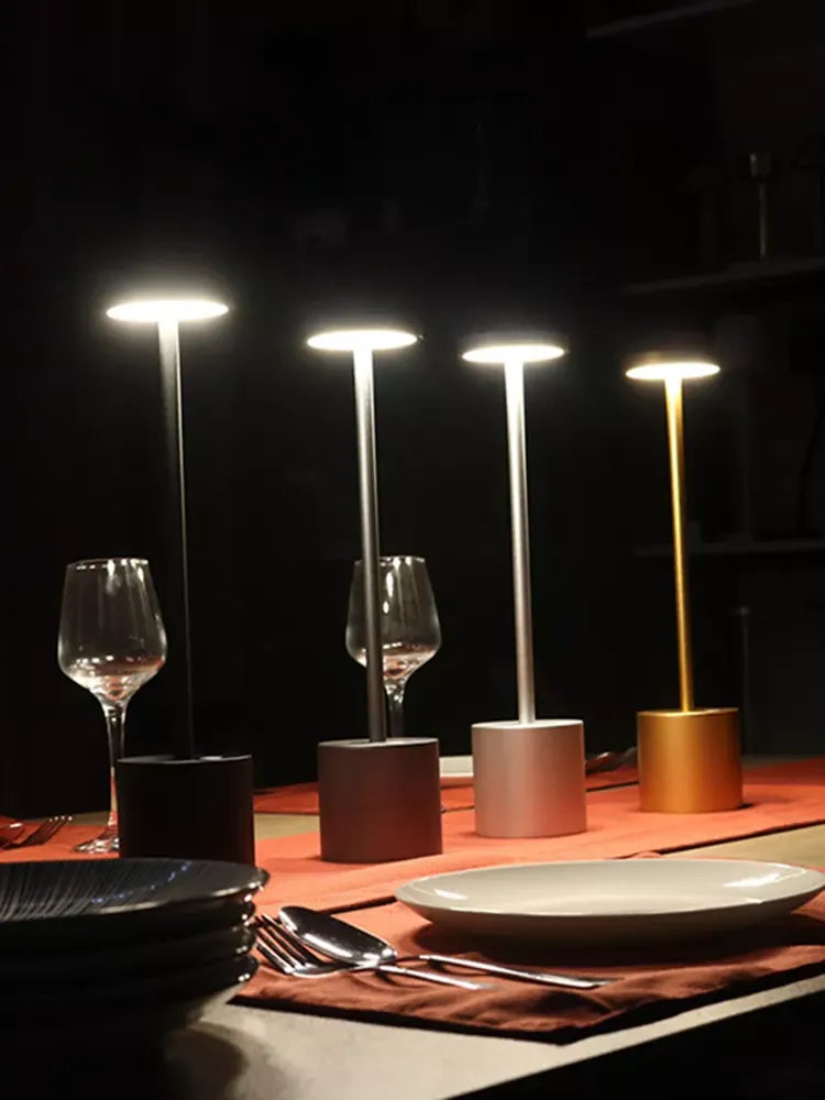 Wearclo | LumaLite Rechargeable LED Table Lamp | Wireless | Dimmable | Modern Design for Restaurants and Home