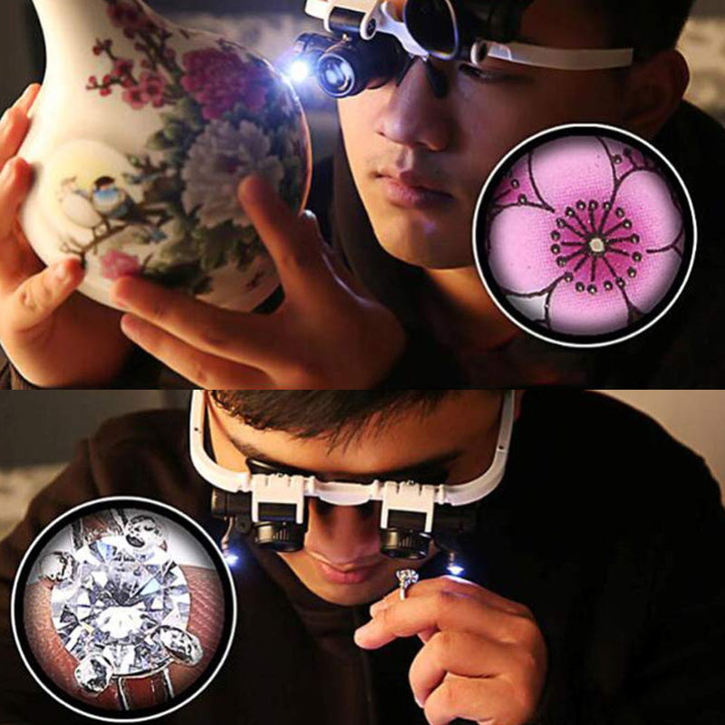 Wearclo | Magnifying glasses with LED lamps for double eyes