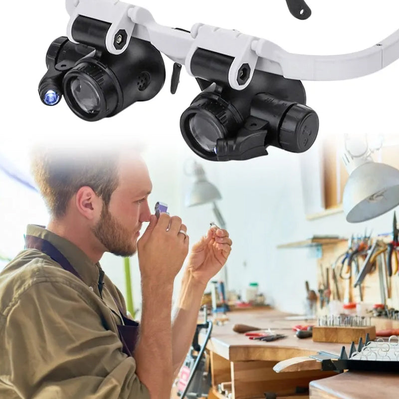Wearclo | Magnifying glasses with LED lamps for double eyes