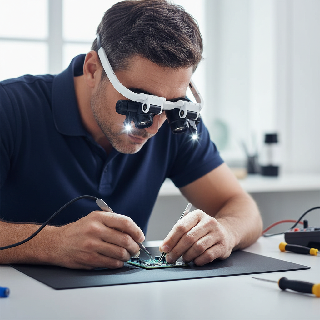 Wearclo | Magnifying glasses with LED lamps for double eyes