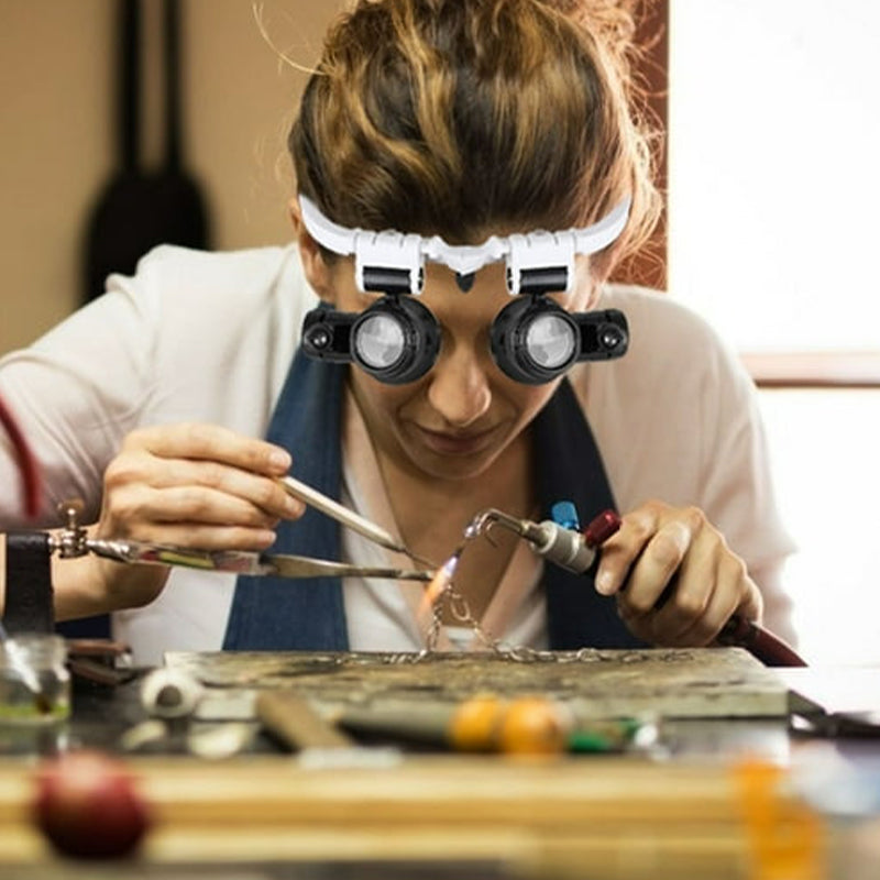 Wearclo | Magnifying Glasses with LED Lights for Dual Eyes