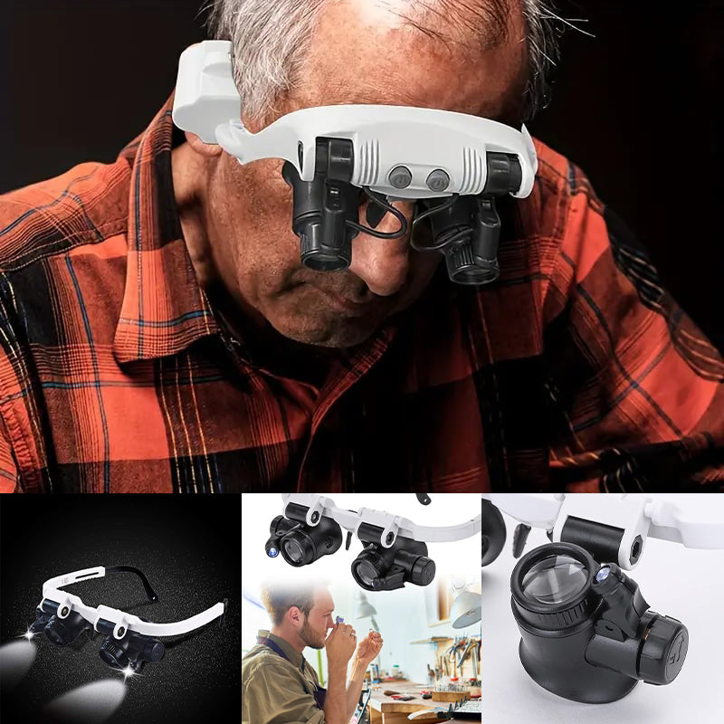 Wearclo | Magnifying Glasses with LED Lights for Dual Eyes