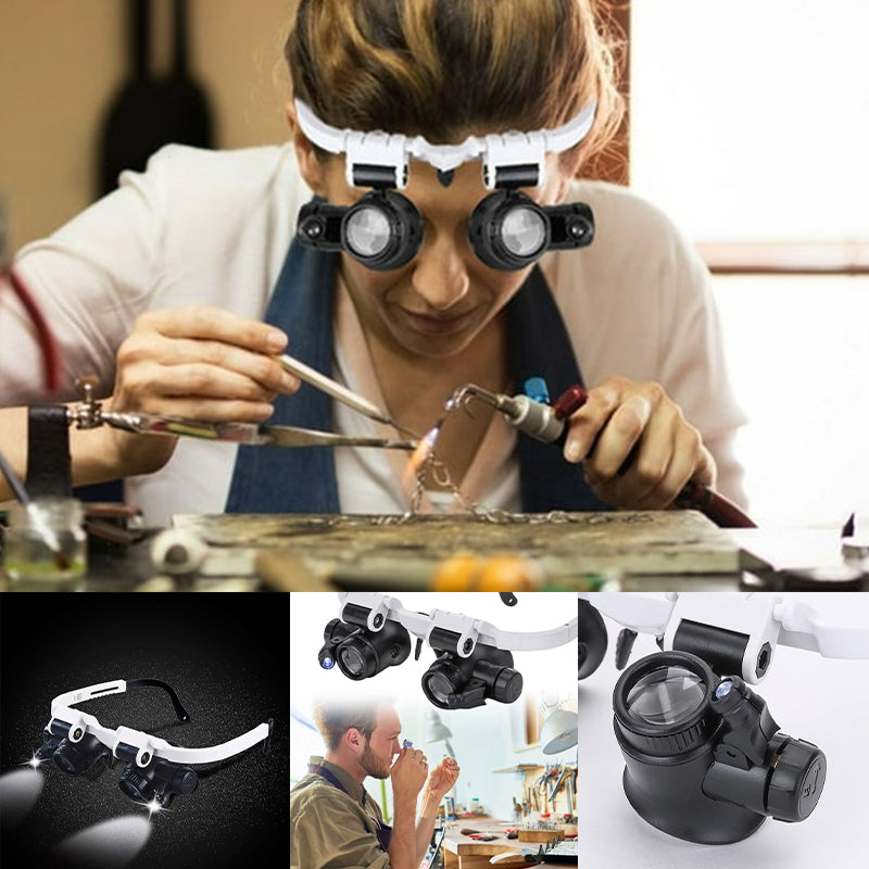 Wearclo | Magnifying Glasses with LED Lights for Dual Eyes