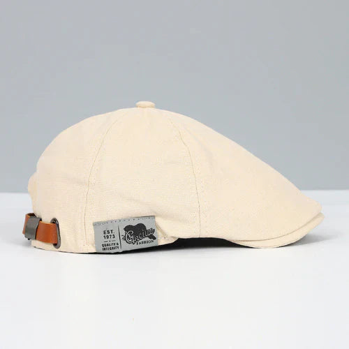 Wearclo | Men's Adjustable Flat Cap with Leather Strap