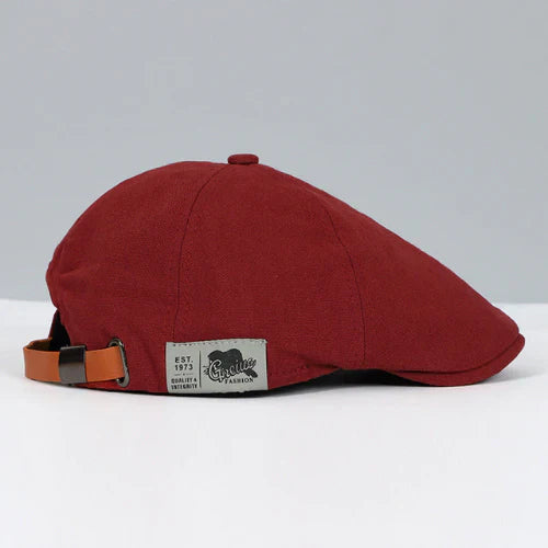 Wearclo | Men's Adjustable Flat Cap with Leather Strap