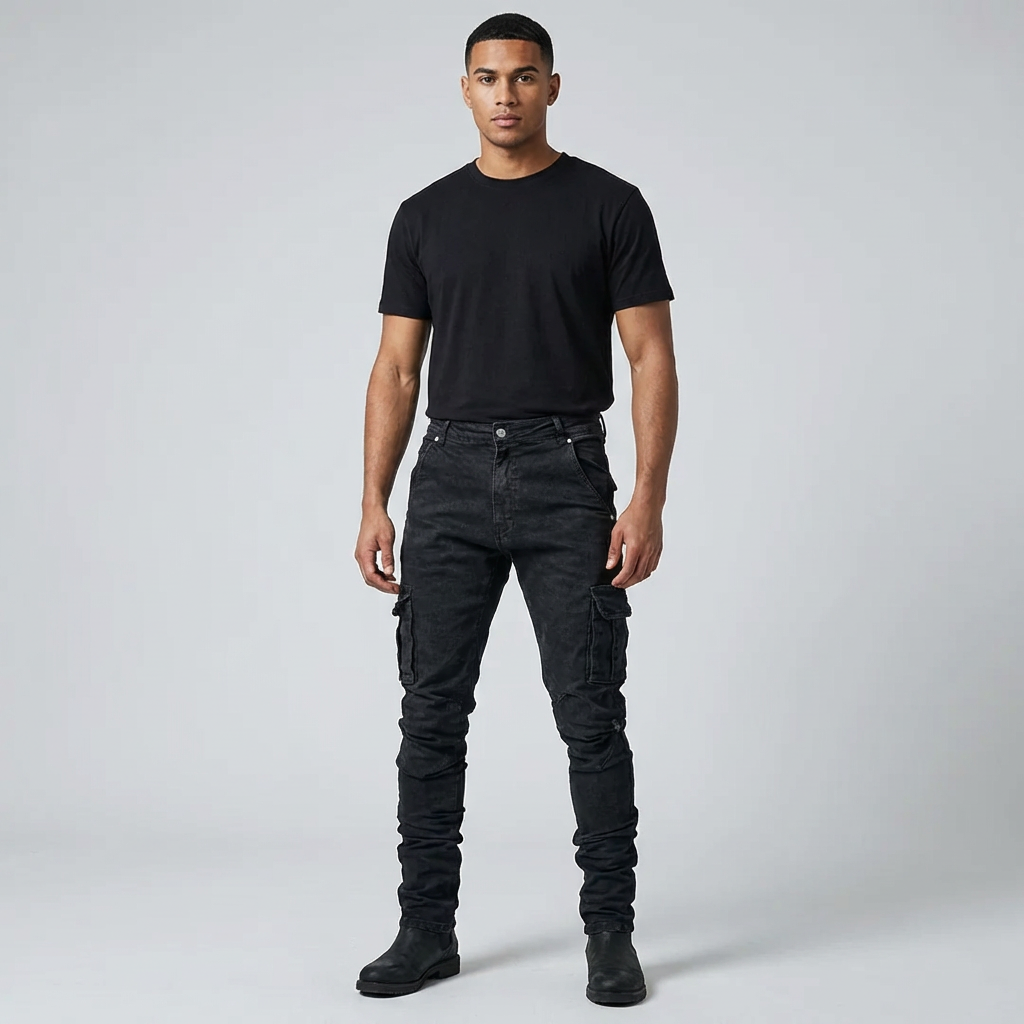 Wearclo | Men's Cargo Jeans with Stretch