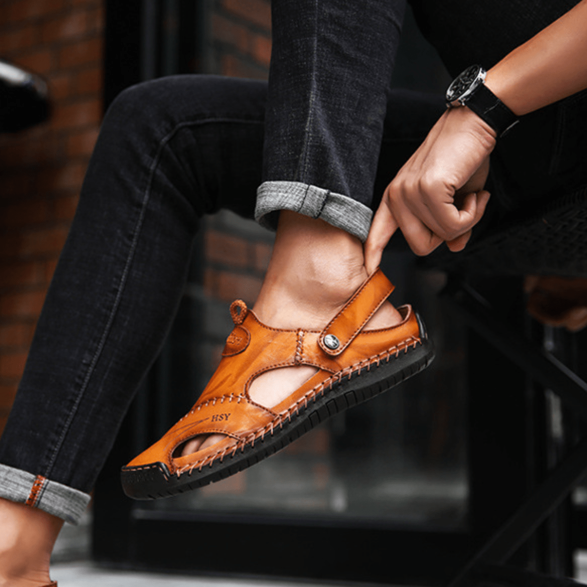 Wearclo | Men's Closed-Toe Fisherman Sandals