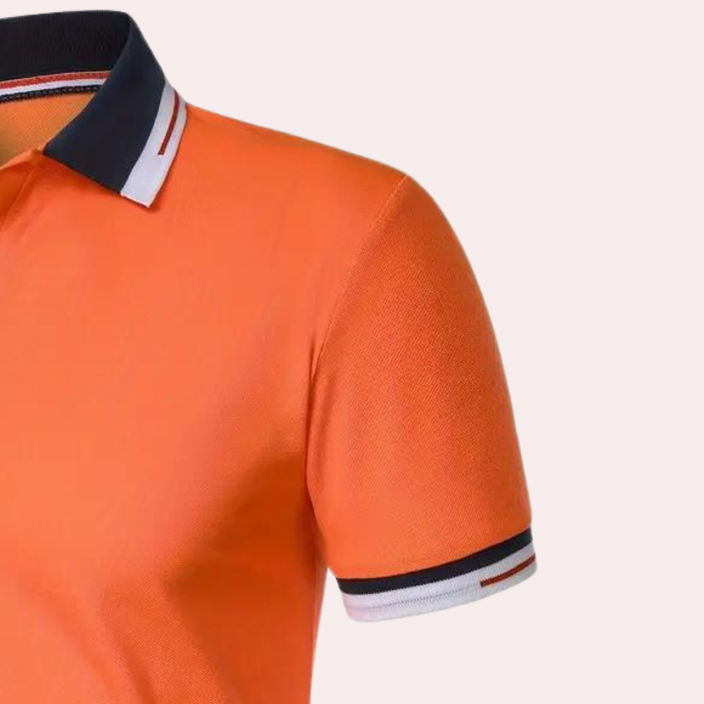 Wearclo | Men's Contrast Collar Polo Shirt