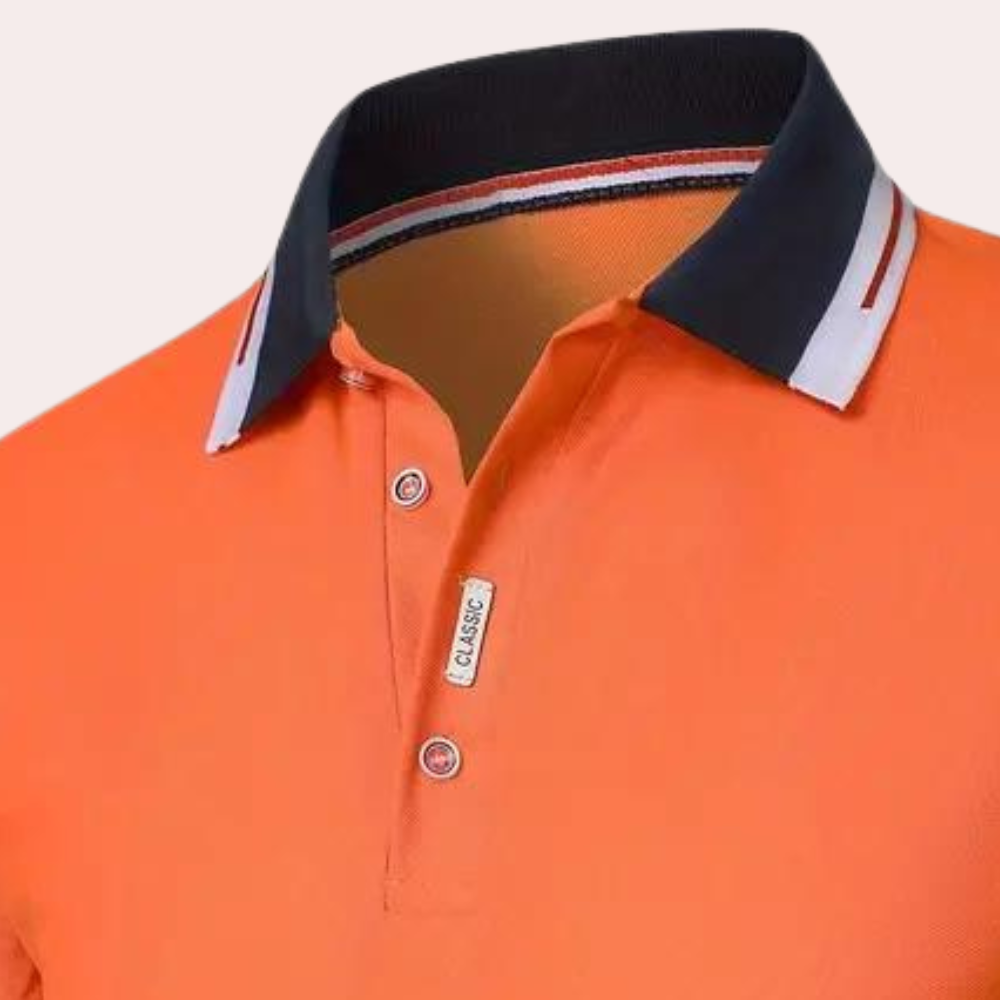Wearclo | Men's Contrast Collar Polo Shirt