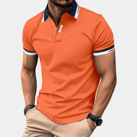 Wearclo | Men's Contrast Collar Polo Shirt